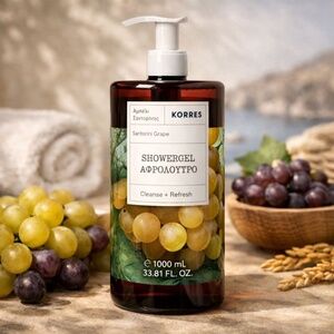 KORRES Santorini Grape Jumbo Body Wash 33.8oz / 1000ml Luxury Shower Gel New